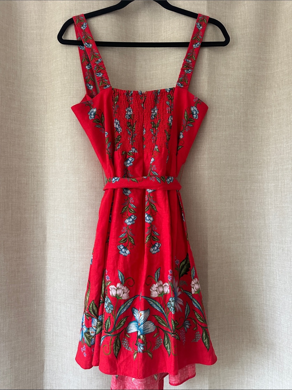 FARM Rio Red Floral Tie-Waist Mini Dress Sz L NWT - Picture 10 of 10